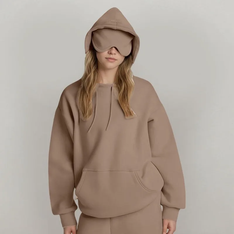 2025 Fitness Allenamento Abiti Autunno Inverno Donna Uomo Tuta Sport Tasca Felpa con cappuccio Pantaloni sportivi 2 Due pezzi Amante 5