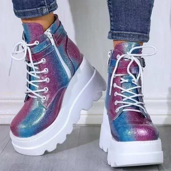 2024 nuove signore di inverno stivale con suola spessa High top outdoor antiscivolo scarpa con cerniera moda stivaletti casual comfort scarpe da donna 4