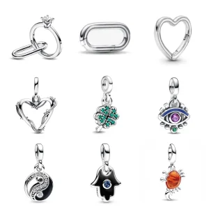 Bracciale con perline fai-da-te in argento sterling 925, gioielli in stile europeo con foro piccolo per accessori regalo per donne e ragazze 1