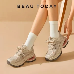 BEAUTODAY Casual Scarpe Da Ginnastica Delle Donne Air Mesh Sick Suola Punta Rotonda Lace-up Colori Misti 2024 Primavera Scarpe Da Donna Fatte A Mano 29A02 1