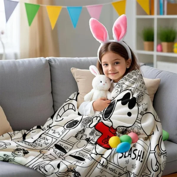 Cartoon Snoopy Dog Pattern Coperta calda e morbida Soffice divano per bambini per adulti Copriletto in peluche Studente Pisolino Coperte per divano letto 3