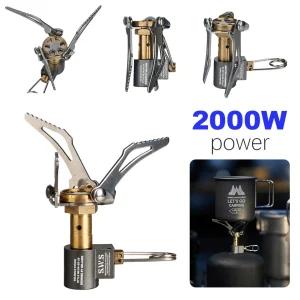 Fornello da campeggio pieghevole Fornello da campeggio Bruciatore leggero Mini fornello a gas Forno di sopravvivenza portatile per cucinare all'aperto 1