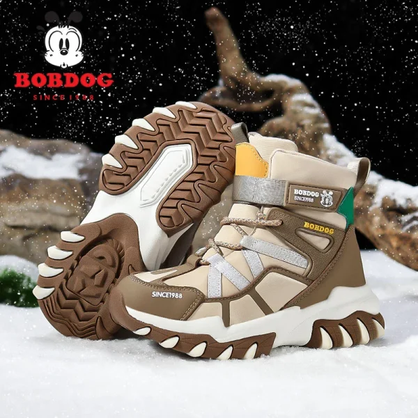 Inverno resistenza al freddo ragazzi ragazze stivali da neve sport all'aria aperta Casual bambini escursionismo velluto addensato stivali di cotone antiscivolo 1