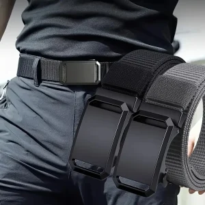 Nuova cintura con fibbia automatica, cintura per pantaloni da allenamento militare all'aperto casual da lavoro tattico in tela per uomo 1