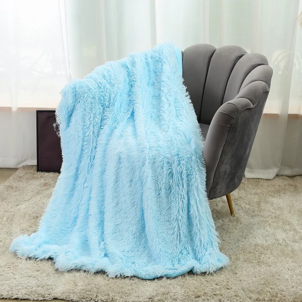 Coperta grande in flanella Coperta lunga in peluche pelosa per divano divano letto Copriletto invernale caldo e soffice in pelliccia sintetica 14 colori 2