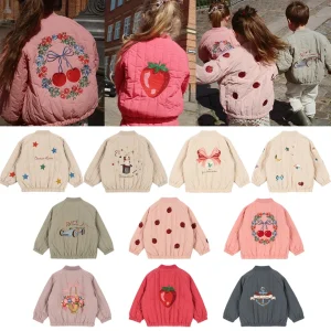 2025 Inverno Konges Slojd Neonati maschi Giacche Lana d'agnello Cartoon Paillettes Tuta sportiva Abbigliamento per bambini Ragazze Cappotto antivento Tuta di volo 1-9Y 1