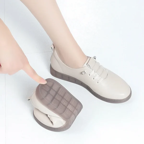 Scarpe casual in pelle da donna Primavera/Autunno/Inverno antiscivolo Fondo morbido in pelle Oxford Suola morbida Scarpe comode e versatili Novità 2