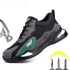 Scarpe antinfortunistiche alla moda Stivali da uomo Scarpe con punta in acciaio Scarpe da ginnastica da lavoro antiforatura Scarpe da uomo Stivali da lavoro Calzature indistruttibili 1