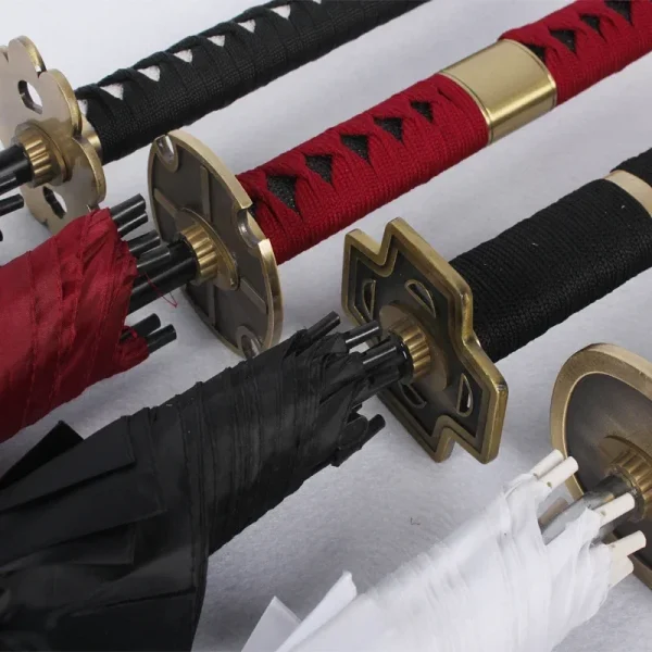 Anime Zoro Katana Ombrello Spada Mano Lunga Ombrellone Nero Roronoa Zoro Coltello Dimensioni Reali Giapponese Katana Sabre Ombrello Raincoa 4