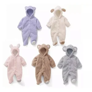 0-12M pagliaccetti neonato autunno inverno caldo pile neonati maschi ragazza Costume neonate abbigliamento animale tute bambino 1