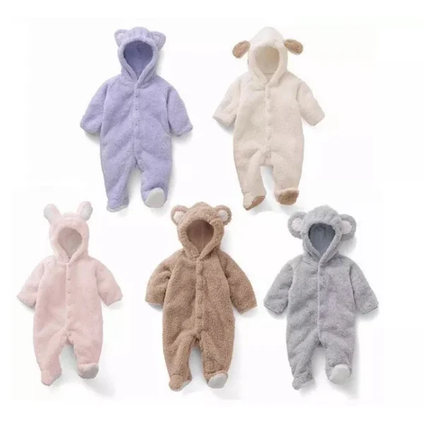 0-12M pagliaccetti neonato autunno inverno caldo pile neonati maschi ragazza Costume neonate abbigliamento animale tute bambino 1