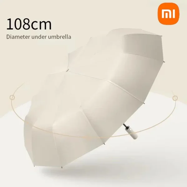 Xiaomi Mijia 24 Bone ombrello automatico Anti UV pioggia sole pieghevole ingrandisci rinforza colla nera multicolore antivento di grandi dimensioni 5