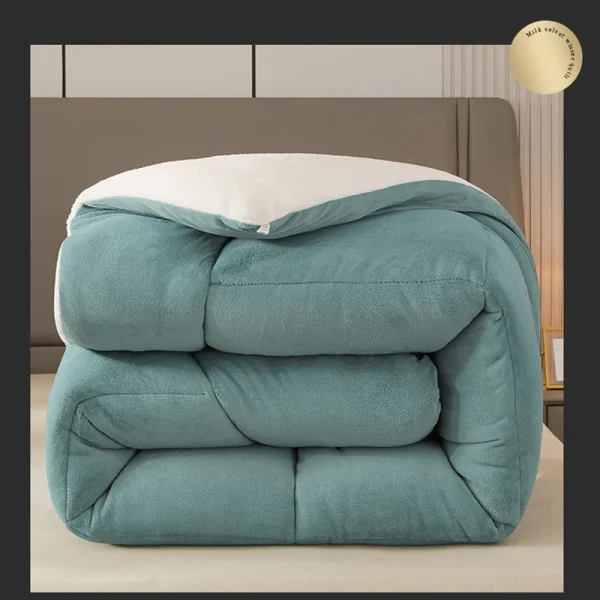 Trapunta doppia addensata piumino invernale molto caldo agnello Cashmere lana trapunta addensare coperta trapunte Core per letto matrimoniale Queen220x240 4