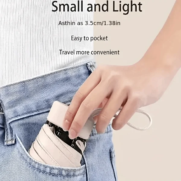 Mini ombrello resistente ai raggi UV ultraleggero portatile da viaggio semplice da 1 pezzo 5
