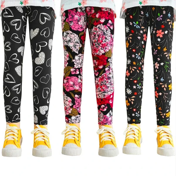 Sweet Girls Leggings ragazze stampa Leggings pantaloni per bambini per bambini Flower Skinny Elasticity Pencil Pants 3