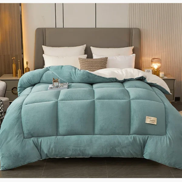 Trapunta doppia addensata piumino invernale molto caldo agnello Cashmere lana trapunta addensare coperta trapunte Core per letto matrimoniale Queen220x240 2