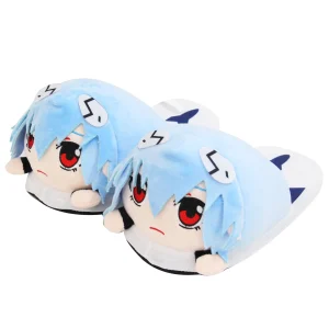 Pantofole da casa per coppia di cartoni animati Pantofole in peluche per soldato evangelico del nuovo secolo Rei Ayanami Animazione Pantofola in cotone autunno inverno 1