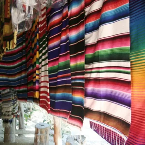 Coperta Serape messicana da viaggio a righe arcobaleno coperte da spiaggia tappetino con nappa per letti copridivano da Picnic all'aperto in pile di cotone 1