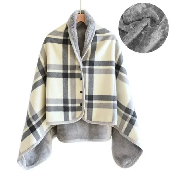 Coperta scozzese spessa Coperta indossabile invernale calda Coperta da viaggio per ufficio per adulti Coperte in morbido pile con scialle per la casa con bottoni 6