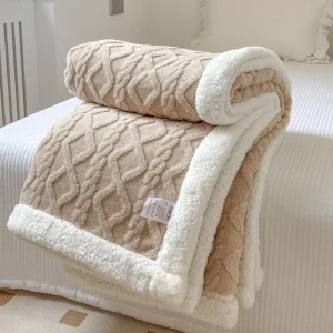 Coperta in pile a doppio strato Autunno Inverno Coperte spesse e calde per pisolino da ufficio per divano letto Piumino singolo doppio morbido in peluche 1