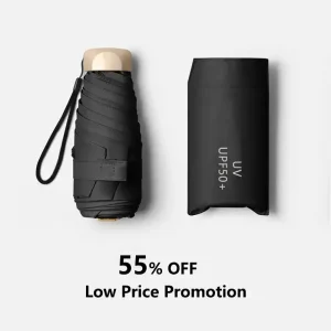 Ombrellone 1Pc 55% di sconto Mini Pocket Ombrellone da pioggia Vinile Pieghevole Protezione UV dai raggi ultravioletti Parasole tascabile Capsula 1