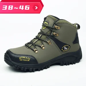 Scarpe da alpinismo estive da uomo Sneakers in pelle impermeabile stivali da uomo caldi stivali da trekking all'aperto scarpe da lavoro Zapatillas Hombre 1