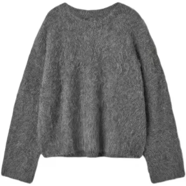 Autunno e inverno nuovo Pullover girocollo soffice visone Cashmere maniche lunghe Ultra spalle larghe maglione allentato donna JZ005 5