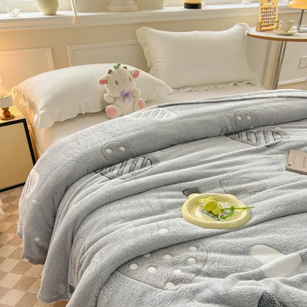 Coperta arricciata multifunzionale in velluto con fiocco di neve 1 pezzo 100/120/150/180/200 cm leggera, traspirante, morbida e delicata sulla pelle 2