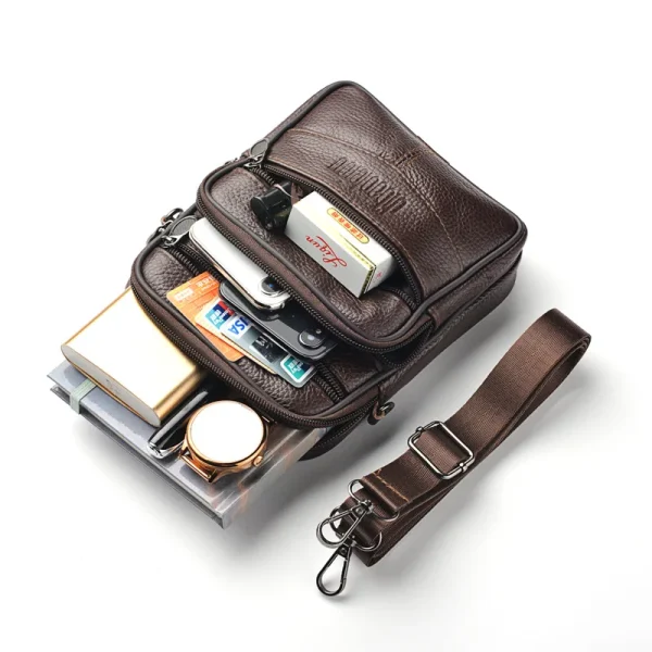 Nuova borsa a tracolla da uomo in vera pelle verticale borsa a tracolla multifunzionale alla moda valigetta borsa a tracolla da viaggio casual 4