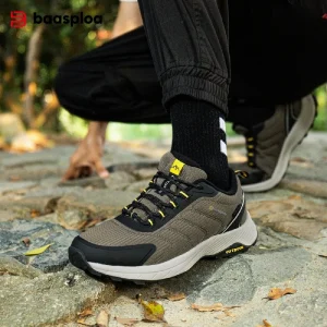 Baasploa Scarpe da trekking da uomo Scarpe da ginnastica da esterno antiscivolo resistenti all'usura Moda Scarpe da passeggio casual da uomo antispruzzo con acqua leggera 1