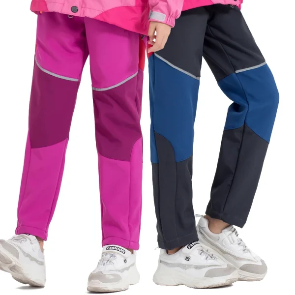 nuova primavera antivento impermeabile per bambini all'aperto pantaloni da sci per bambini ragazzi ragazze pantaloni soft shell caldi adolescenti pantaloni da arrampicata pantaloni della tuta 6