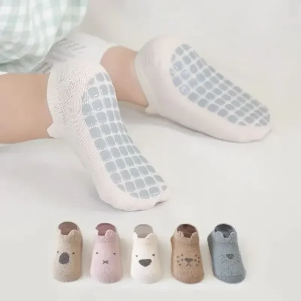 1 paio di calzini estivi newhbon calzini alla caviglia simpatico cartone animato per neonato ragazza Silicone antiscivolo pavimento bambino calzino Kawaii vestiti di cotone 2
