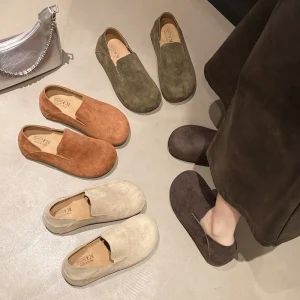 All'interno intensificato 2025 Nuove scarpe basse da donna slip-on primaverili e autunnali Due indossa scarpe singole antiscivolo con suola morbida 1
