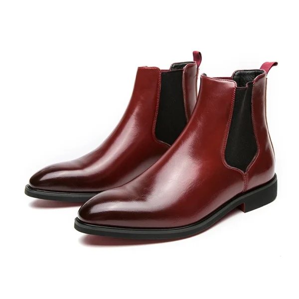Stivaletti Chelsea da uomo Stivali da uomo slip-on con punta tonda e suola rossa Spedizione gratuita Taglia 38-46 Scarpe da uomo 6