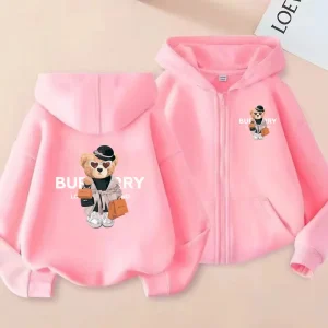 Orsi Kawaii per bambini Vestiti affascinanti per bella ragazza Stile cerniera Felpa con cappuccio a maniche lunghe Ragazze Ragazzo 3-12 anni Felpa per il tempo libero Cappotto 1