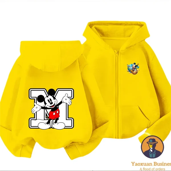 Felpe con cappuccio stampate Disney Topolino, felpe alla moda Disney, felpe con cerniera casual da uomo e da donna, felpe 4