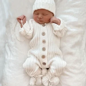 2025 New Infant Neonate Ragazzi Tuta lavorata a maglia Bambino Neonata Ragazzi Manica lunga Maglia Pagliaccetto Abbigliamento per bambini 1