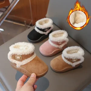 Baby Snow Boots Autumn Winter Infant Warm Fur Shoes Newborn Toddler Boots Baby Boy Girl Outwear Ankle Boots Khaki, Pink, Black 1