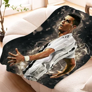 Coperte per divano per l'inverno Cristiano Ronaldo Caldo letto al ginocchio in pile Personalizzato da campeggio Soffici coperte morbide Biancheria da letto in microfibra King Size 1
