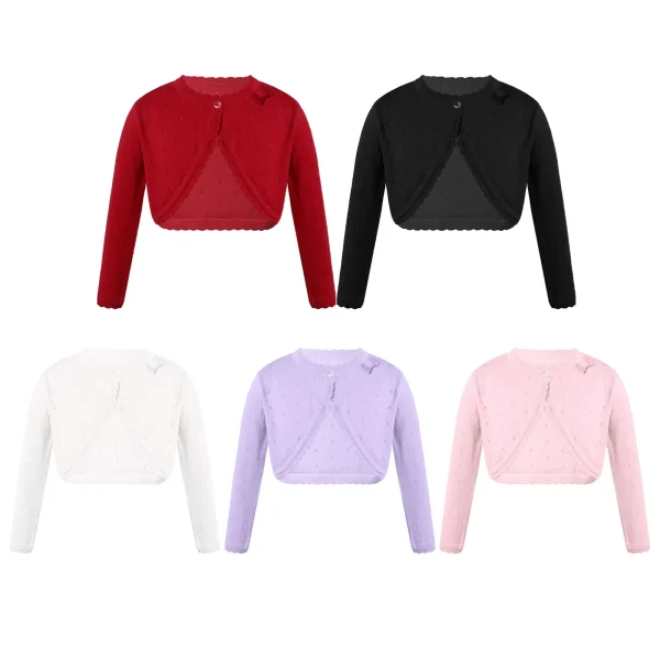 Giacca da bambina in cotone a maniche lunghe in maglione Cardigan per bambini rosso fiocco per 2 4 6 8 10 12 13 anni vestiti per bambini 2