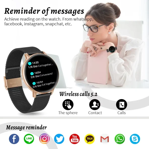 Xiaomi 2025 Smart Watch Donna Chiamata Bluetooth Quadranti personalizzati Orologi Monitor di ossigeno nel sangue Sport Uomo Smartwatch da donna 5