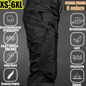Pantaloni cargo tattici da uomo 6XL Plus Size Pantaloni sportivi casual da esterno Escursionismo Pesca Pantaloni multitasche impermeabili da uomo 1