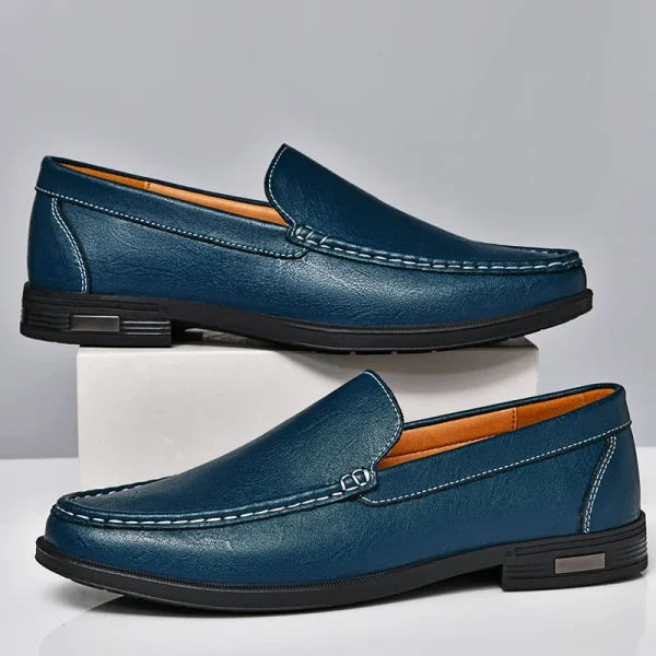 Scarpe da uomo in vera pelle Slip on Office Scarpe formali da uomo Abito da festa di nozze Calzature Breath Driving Mocassini pigri Mocassini 1