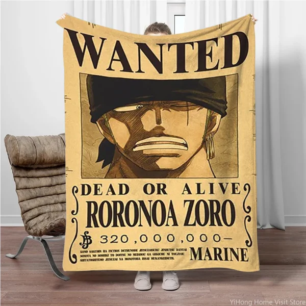 Coperta anime giapponese One Piece per bambini, calda e morbida coperta per divano letto, adatta per regali souvenir di compleanno 5