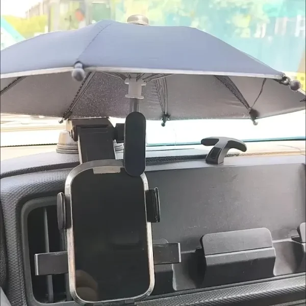1 pezzo, parasole per telefono cellulare con clip piccola, adatto per spiaggia, fotografia e video, supporto per telefono cellulare per auto 4