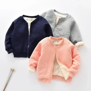 Nuovi vestiti per neonati e ragazzi, in pile carino, caldo inverno, giacca per bambina, uniforme da baseball casual, capispalla per bambini 1