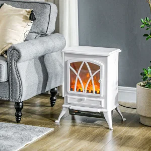 Camino elettrico HOMCOM 1000 piedi con effetto fiamma decorativo mobile 2000W 1