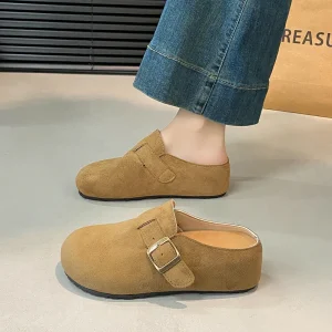 Scarpe Donna 2025 Big Size Cover Toe Pantofole basse Casual Lady Pantofle Shale Spiaggia femminile Ragazza di lusso Nuovo Sabot Gomma PU Zoccolo He 1