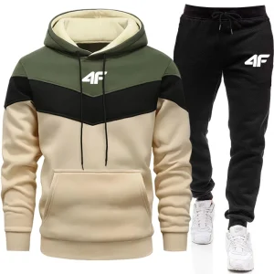 2025 Autunno Inverno Abbigliamento da uomo Felpa casual Felpa da uomo Felpe con cappuccio tricolore quotidiano Tuta sportiva calda da jogging 1