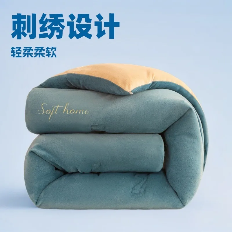 Addensare agnello trapunta in velluto double face trapunta invernale super calda casa hotel singola doppia coperta di lusso trapunta morbida 2